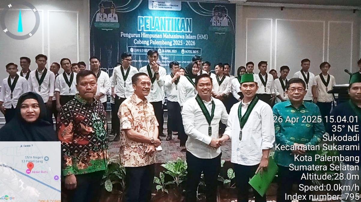 Bayu Pratama Resmi Dilantik sebagai Ketua HMI Cabang Palembang Periode 2025–2026