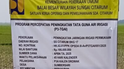 Proyek Irigasi Rp195 Juta di Bekasi Disorot, Diduga Asal Bangun dan Rugikan Petani