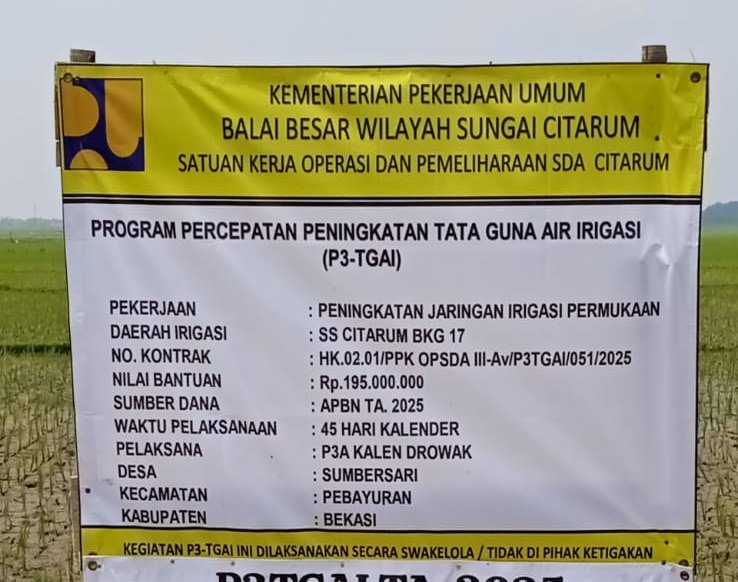 Proyek Irigasi Rp195 Juta di Bekasi Disorot, Diduga Asal Bangun dan Rugikan Petani